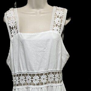 NWT Camisa White Sun Dress Size: Large
